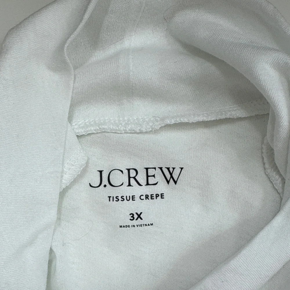 NWT J. Crew Women’s Plus Size 3X White Long Sleeve Tissue Turtleneck - Picture 2 of 11